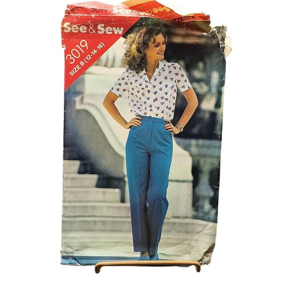 Vintage See & Sew Butterick 3019 Pattern Size B (12-14-16) Womens Blouse & Pants - Picture 1 of 2